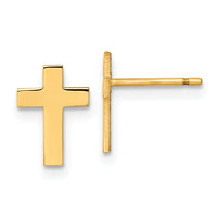 14k Polished Cross Post Earrings-XR2159