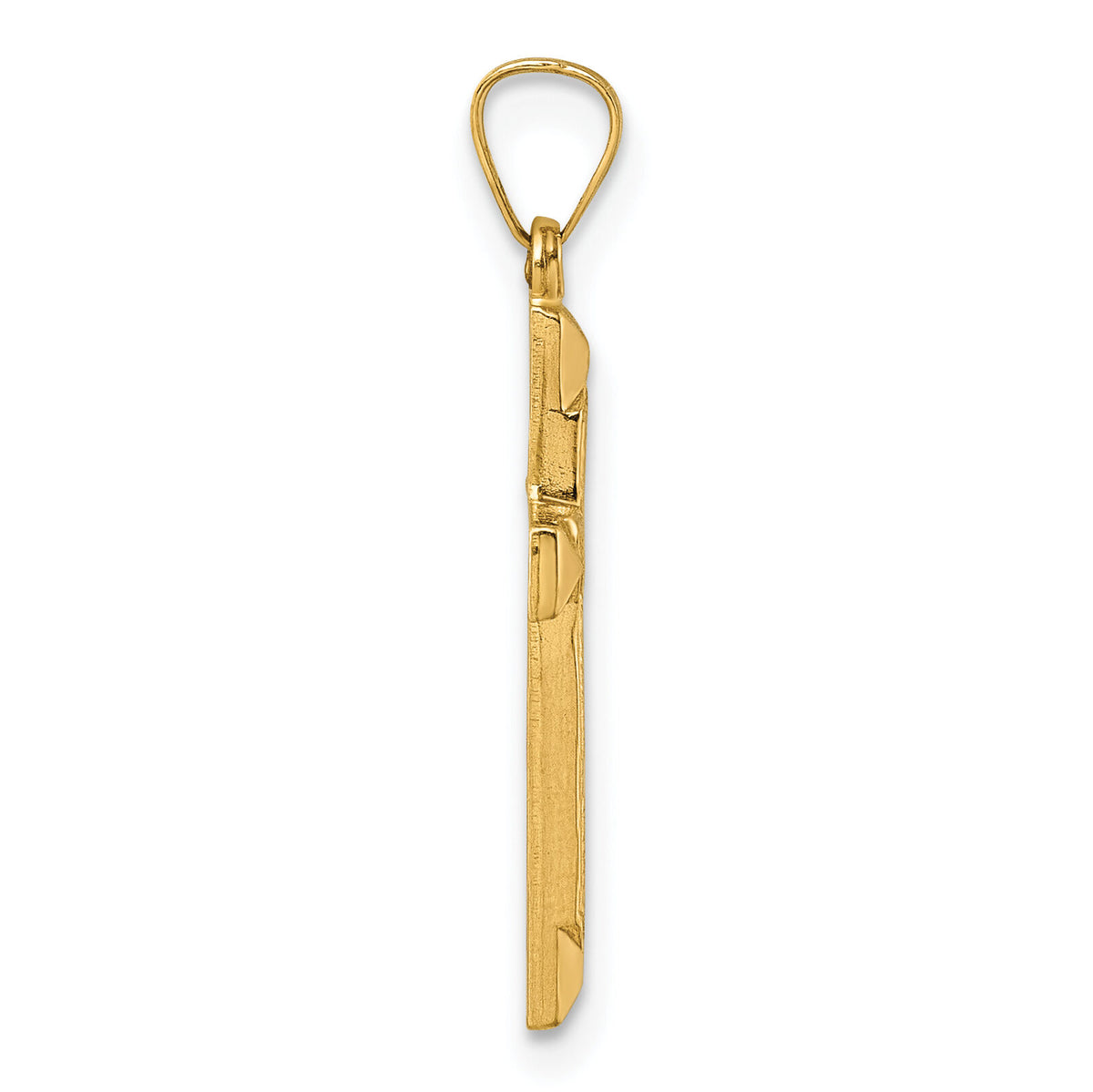 14k Polished And Textured Cross Pendant-XR2160