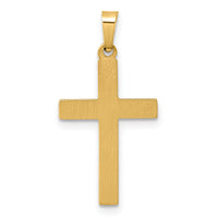 14k Polished And Textured Cross Pendant-XR2160