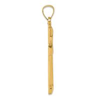 14k Polished And Textured Cross Pendant-XR2161
