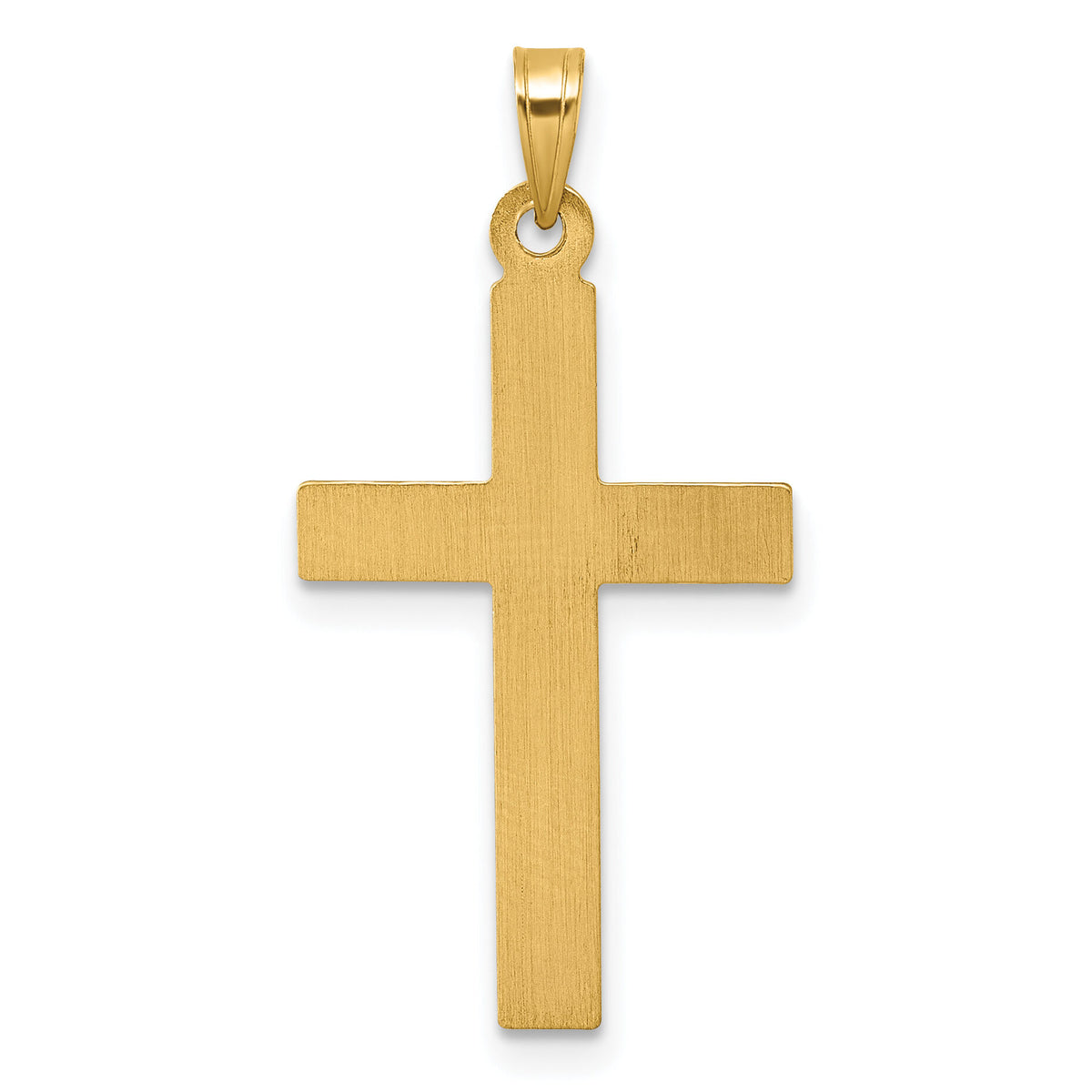 14k Polished And Textured Cross Pendant-XR2161