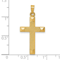 14k Polished And Textured Cross Pendant-XR2161