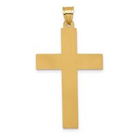 14k Polished And Textured Cross Pendant-XR2162
