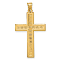 14k Polished And Textured Cross Pendant-XR2162