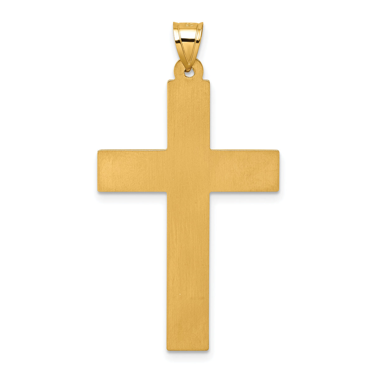 14k with White Rhodium Polished Religious Cross Pendant-XR2162TT