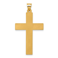 14k with White Rhodium Polished Religious Cross Pendant-XR2162TT