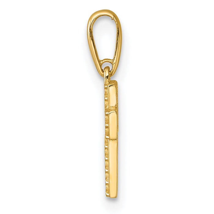 14k Polished CZ Latin Cross Pendant-XR2163
