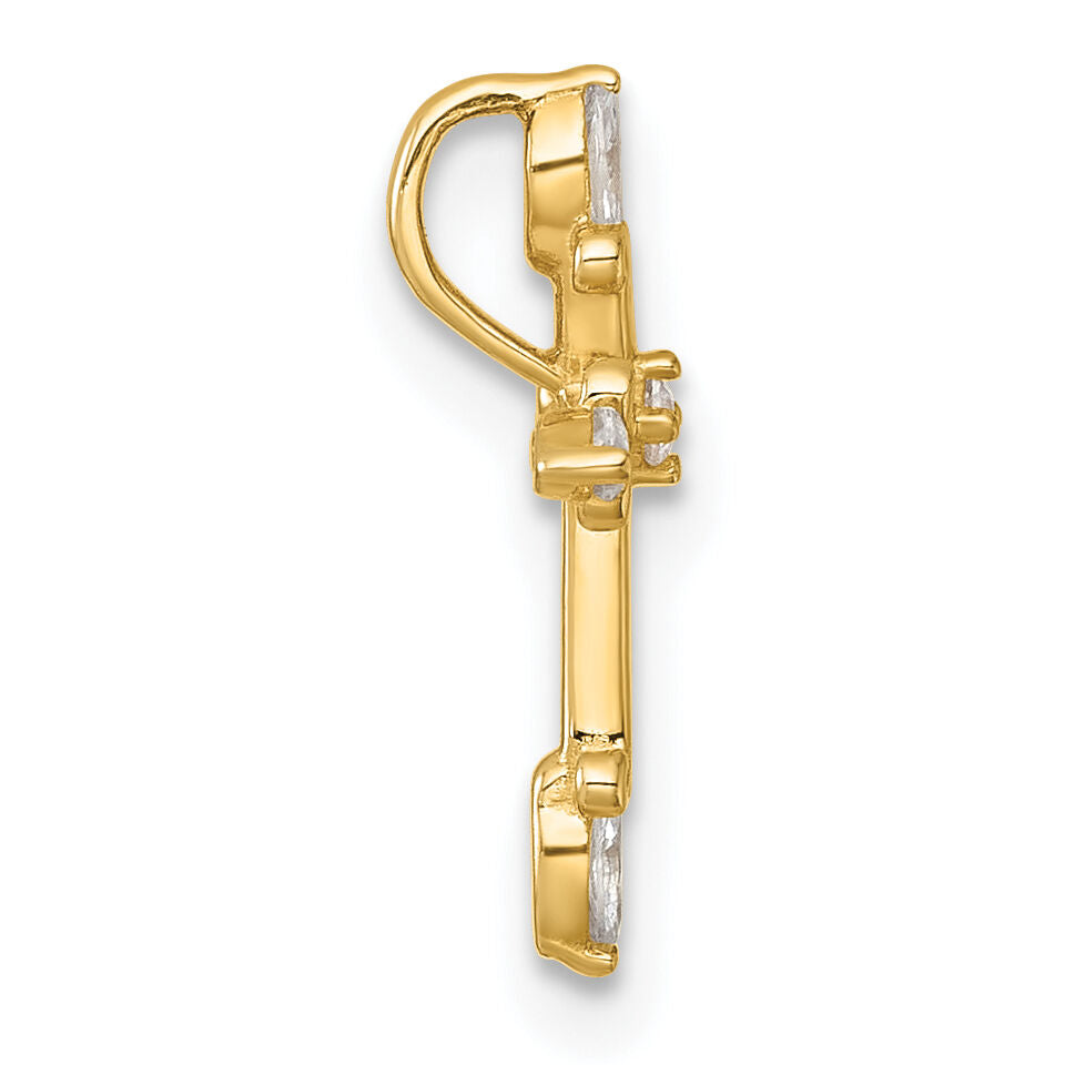 14k Polished Fancy CZ Cross Chain Slide-XR2164