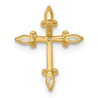 14k Polished Fancy CZ Cross Chain Slide-XR2164