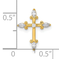 14k Polished Fancy CZ Cross Chain Slide-XR2164