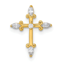 14k Polished Fancy CZ Cross Chain Slide-XR2164