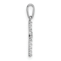 14k White Gold Polished CZ Cross Pendant-XR2165