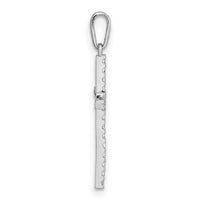 14k White Gold Polished CZ Cross Pendant-XR2166