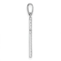 14k White Gold Polished CZ Cross Pendant-XR2168
