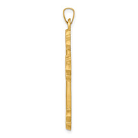 14k Hollow Cross Pendant-XR217