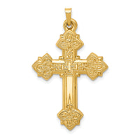 14k Hollow Cross Pendant-XR217