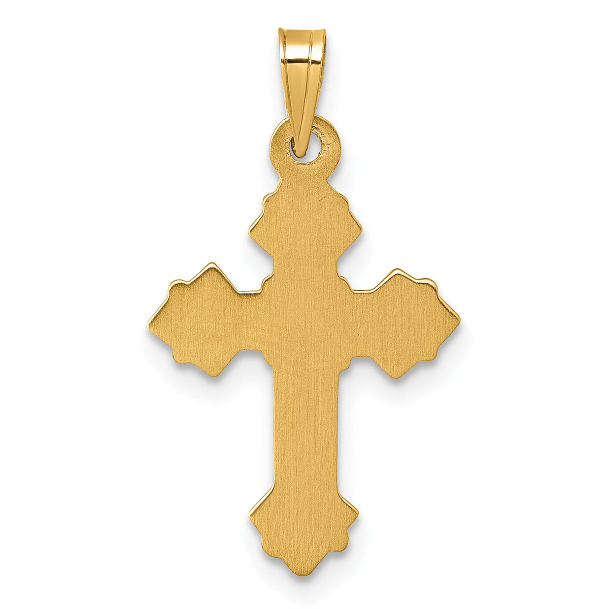 14k Polished Fleur de Lis Cross Pendant-XR2173
