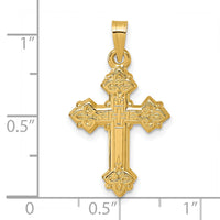 14k Polished Fleur de Lis Cross Pendant-XR2173