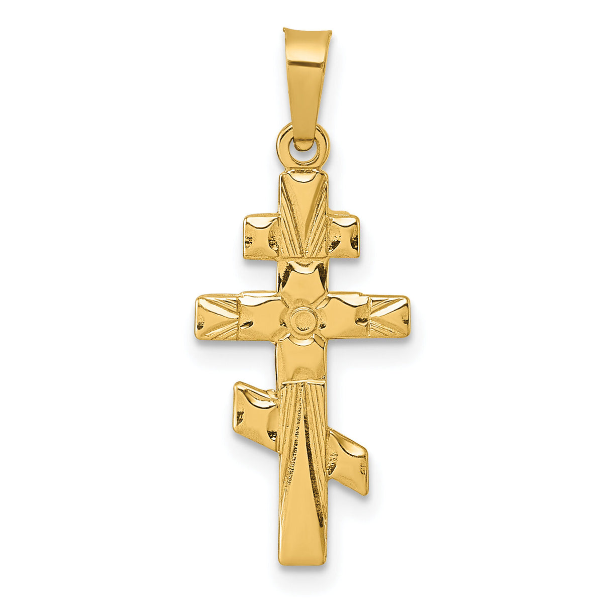 14k Polished Eastern Orthodox Cross Pendant-XR2174
