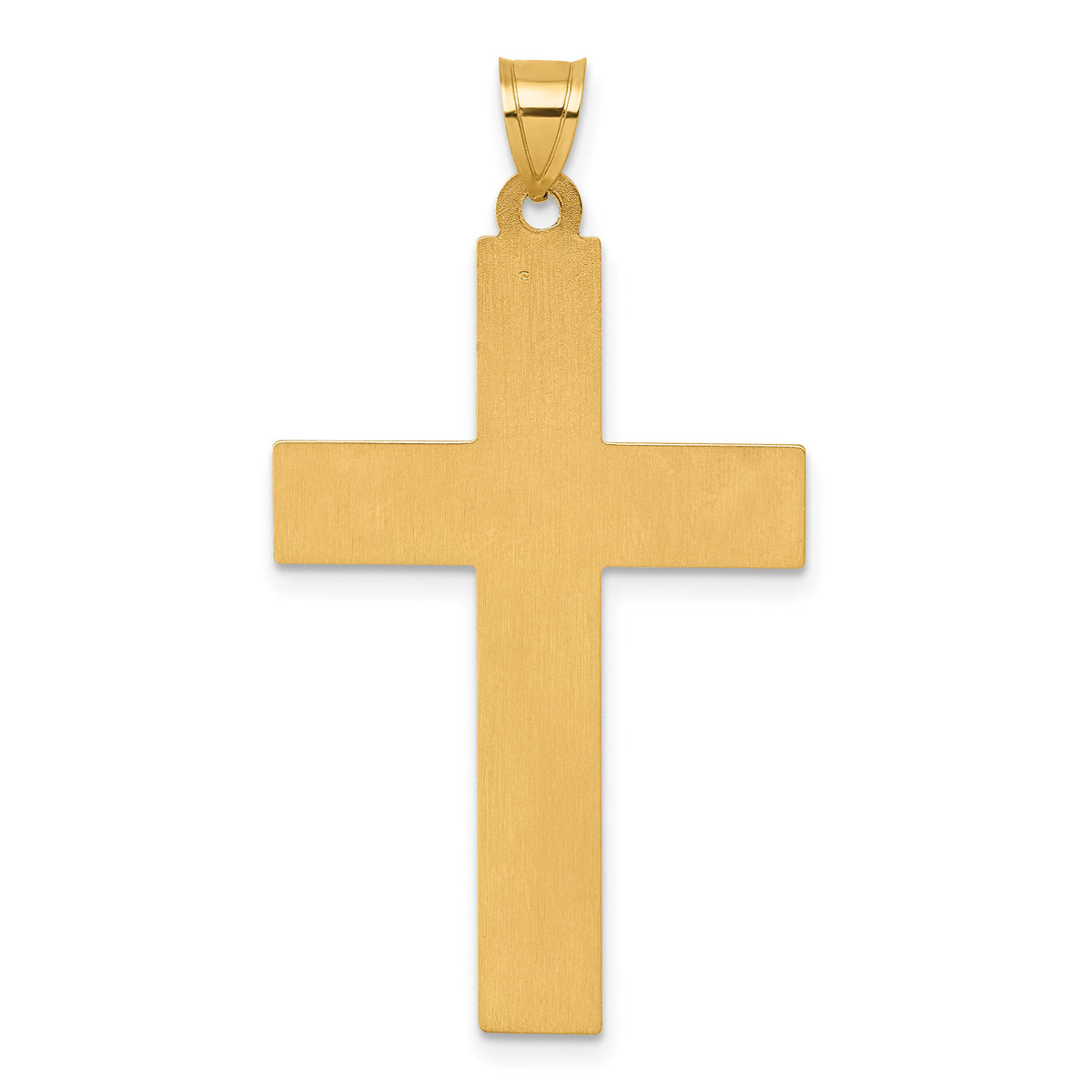 14k with White Rhodium Polished INRI Crucifix Cross Pendant-XR2176