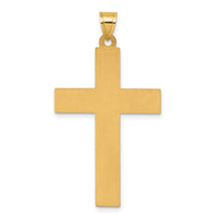 14k with White Rhodium Polished INRI Crucifix Cross Pendant-XR2176