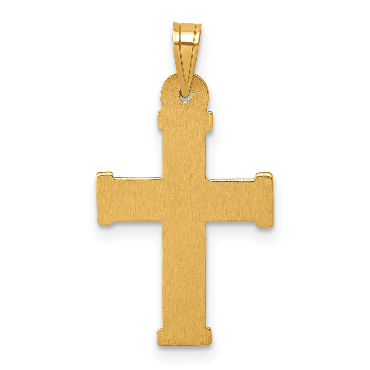 14k w/ White Rhodium Polished INRI Crucifix Cross Pendant-XR2180