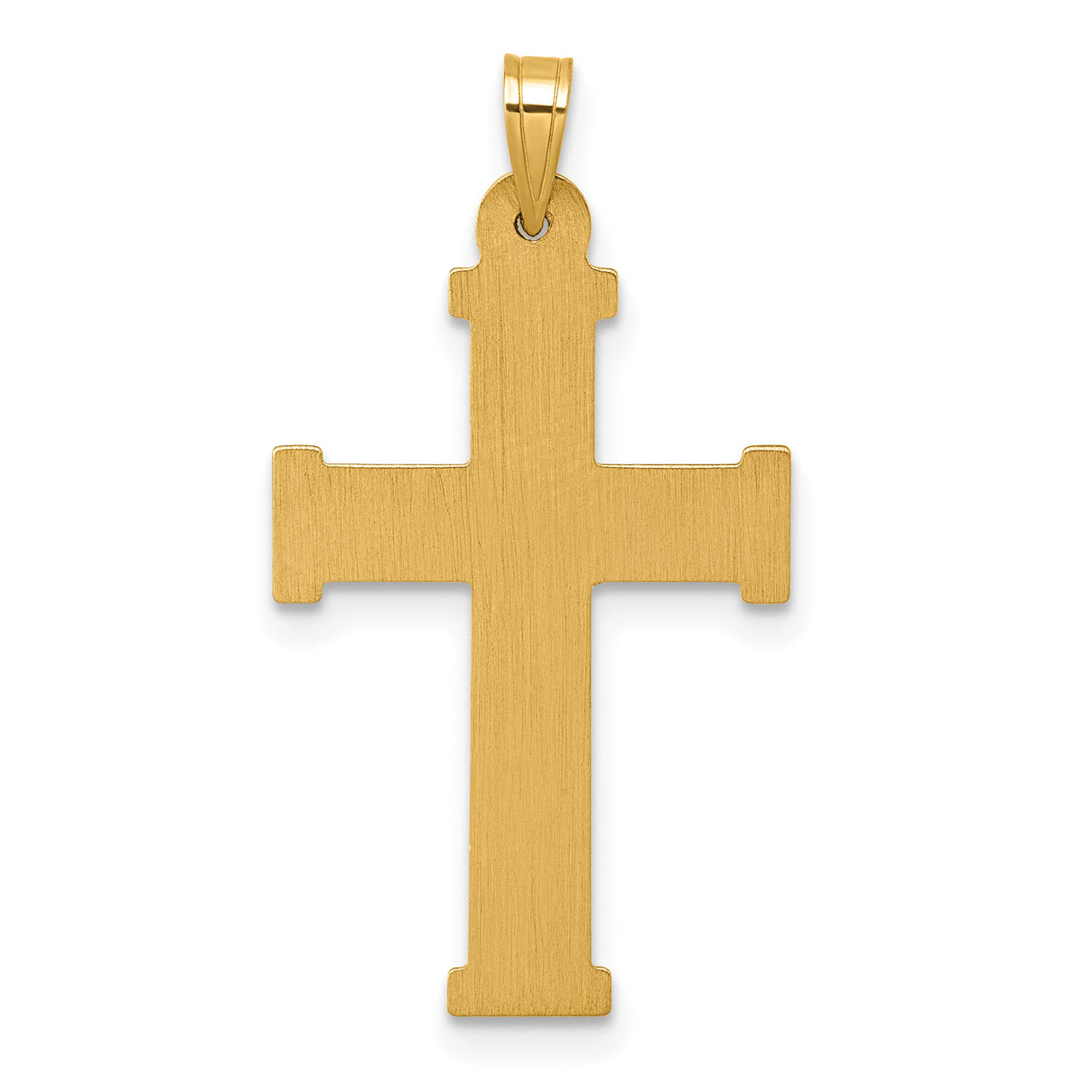 14k with White Rhodium Polished and Textured INRI Crucifix Cross Pendant-XR2181
