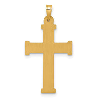 14k with White Rhodium Polished and Textured INRI Crucifix Cross Pendant-XR2181