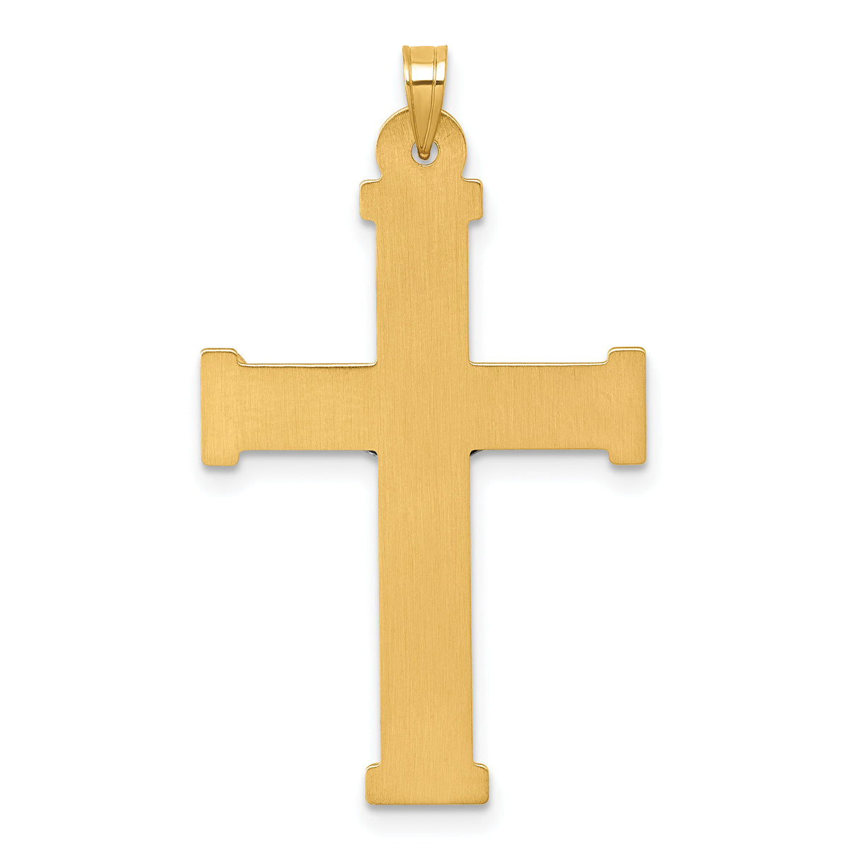14k with White Rhodium Polished INRI Crucifix Cross Pendant-XR2182
