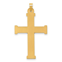 14k with White Rhodium Polished INRI Crucifix Cross Pendant-XR2182