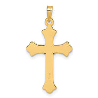 14k w/ White Rhodium Fleur de Lis INRI Crucifix Cross Pendant-XR2185