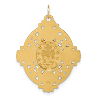 14k Polished and Satin Miraculous 4-way Medal Oval Pendant-XR2187