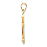 14ky w/ Rhodium Hollow Cross Pendant-XR226