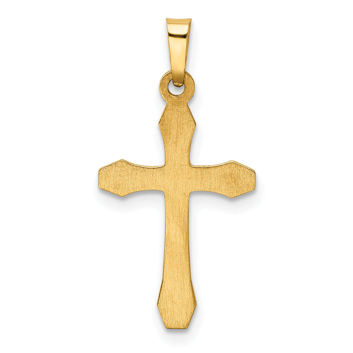 14ky w/ Rhodium Hollow Cross Pendant-XR226