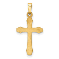 14ky w/ Rhodium Hollow Cross Pendant-XR226