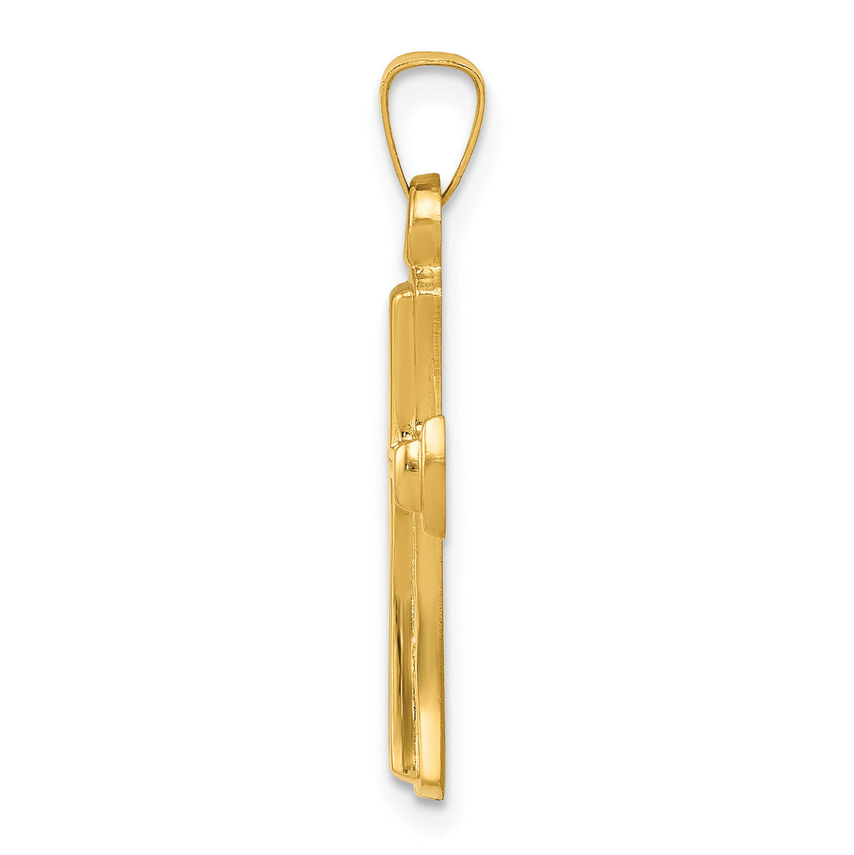 14k Hollow Cross Pendant-XR231