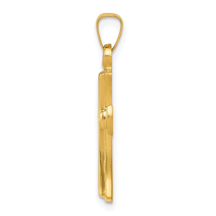 14k Hollow Cross Pendant-XR231