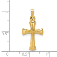 14k Hollow Cross Pendant-XR231