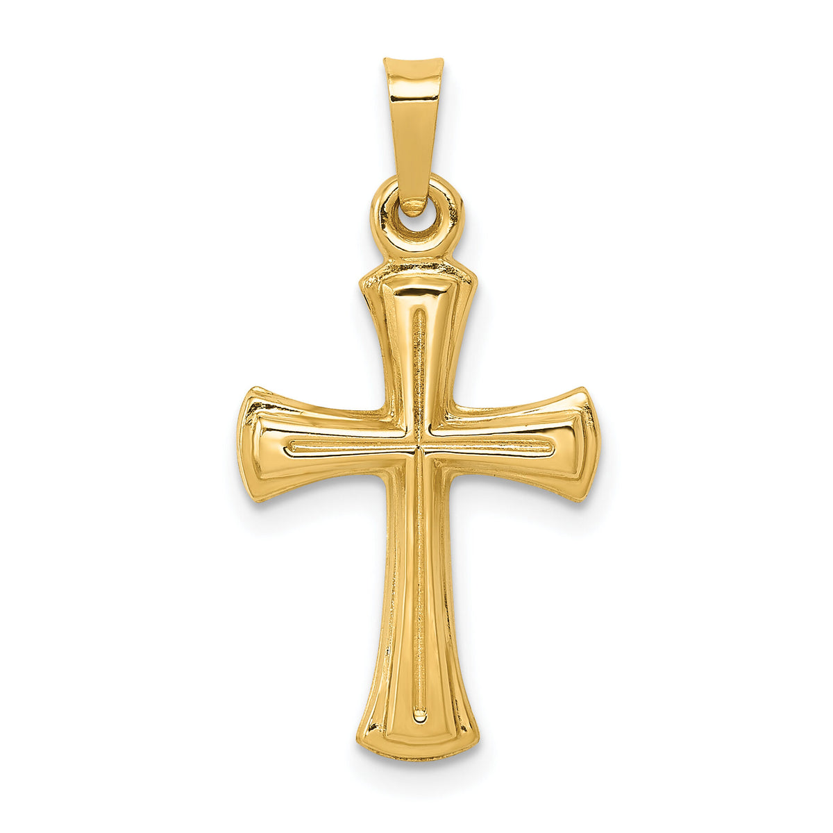 14k Hollow Cross Pendant-XR231