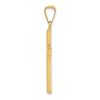 14k Diamond-cut Hollow Cross Pendant-XR235