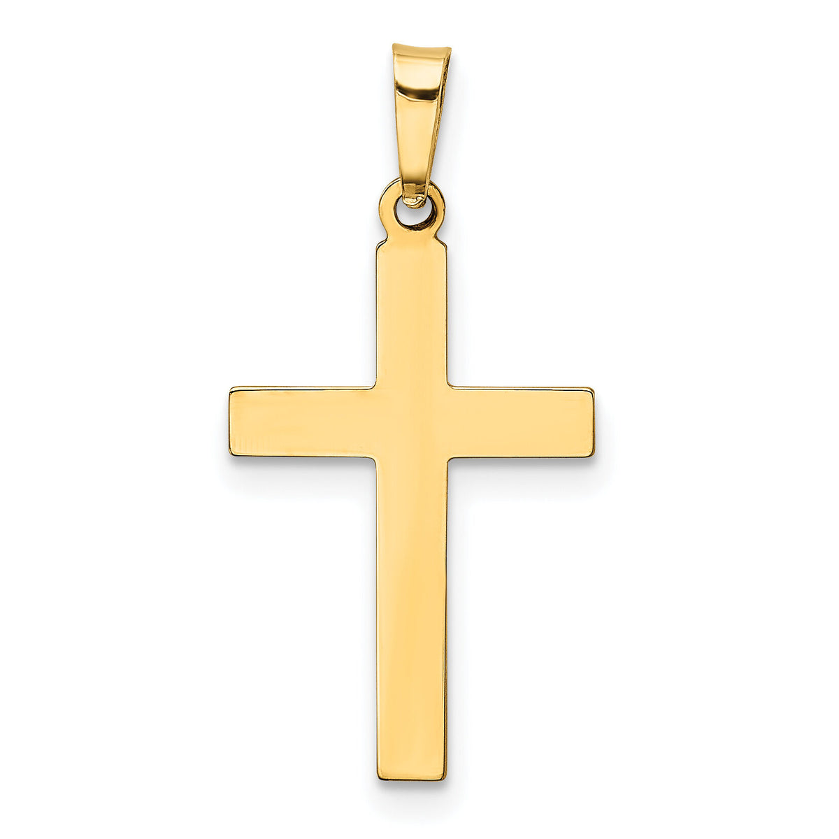 14k Hollow Cross Pendant-XR238
