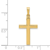 14k Hollow Cross Pendant-XR238