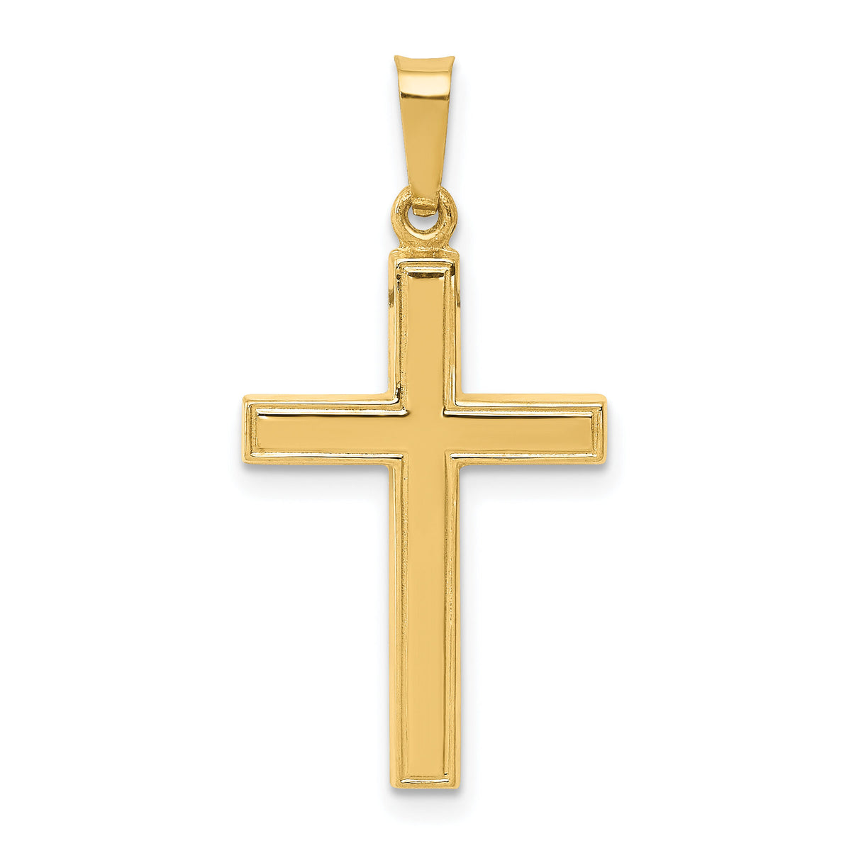 14k Hollow Cross Pendant-XR238