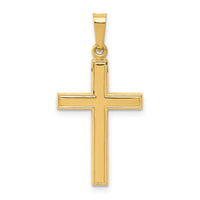 14k Hollow Cross Pendant-XR238