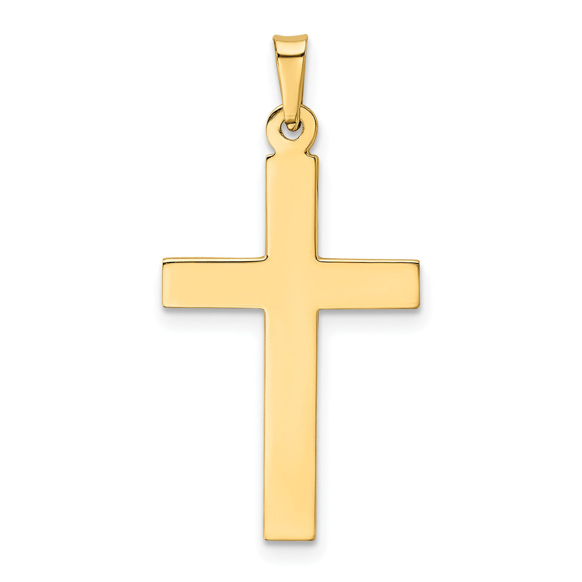 14k Hollow Cross Pendant-XR239