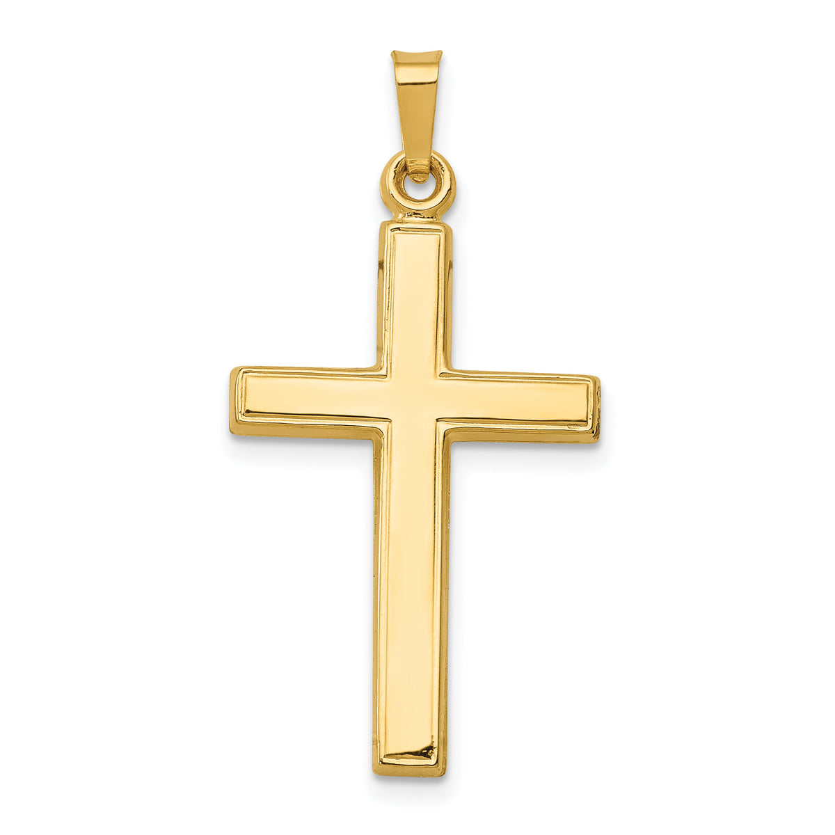 14k Hollow Cross Pendant-XR239