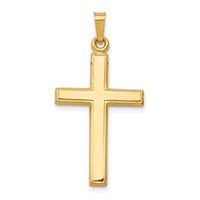 14k Hollow Cross Pendant-XR239