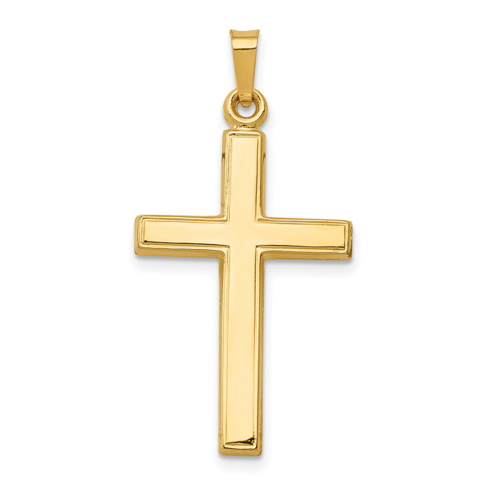 14k Hollow Cross Pendant-XR239