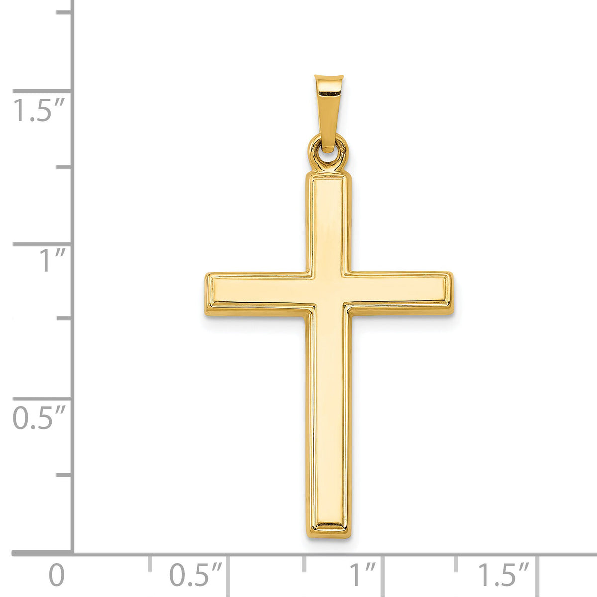 14k Hollow Cross Pendant-XR240