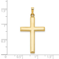 14k Hollow Cross Pendant-XR240